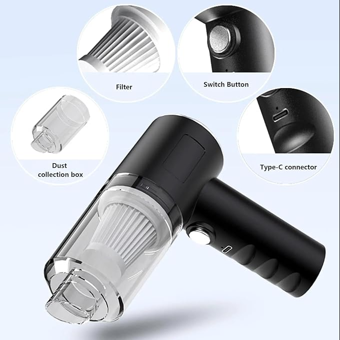 3 in 1 Vacuum Cleaner Mini Cordless Car Vacuum Cleaner Wireless Portable Rechargeable Handheld High Power Suction