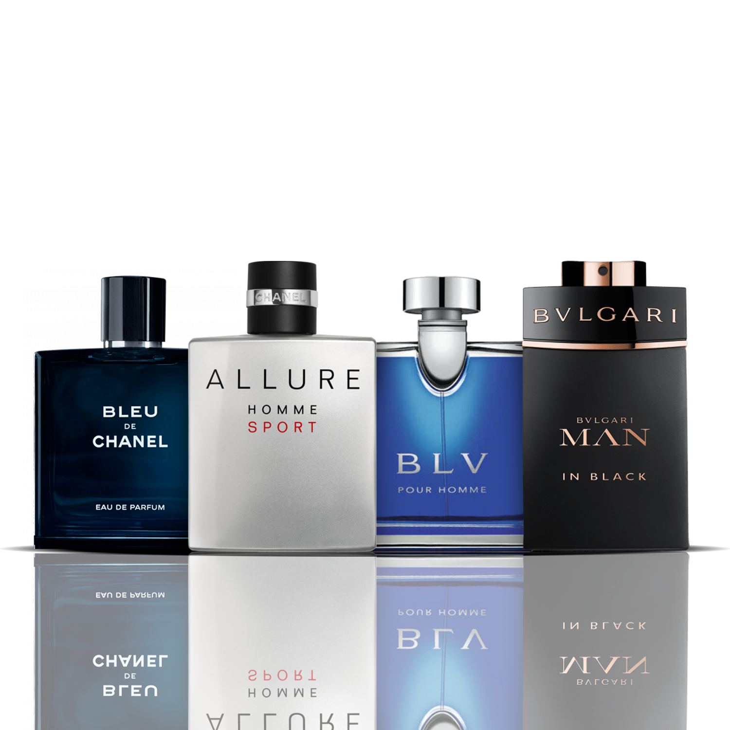 Bleu de Chanel + Allure Sport + BLV + Bvlgari Man in Black 100 ml 